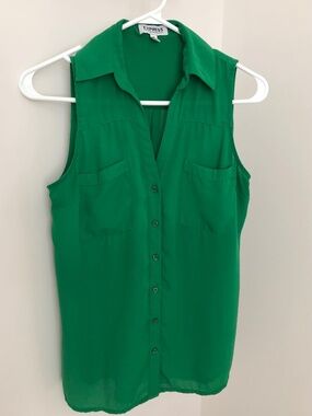 Express Portofino Sleeveless Blouse Button up tank top s/small